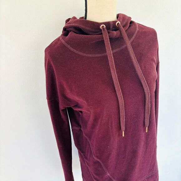 Sweaty Betty Luxe Invigorate Plum Funnel Neck Hoodie Sweatshirt Sz S - Picture 5 of 7